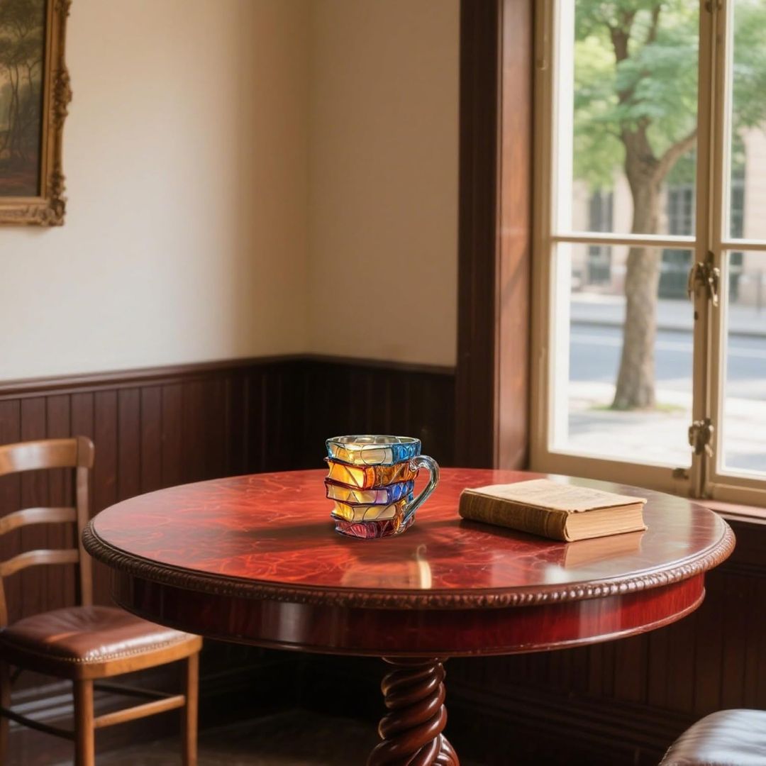 Unikalny ręcznie wykonany kubek 3D szczęścia dla miłośników książek